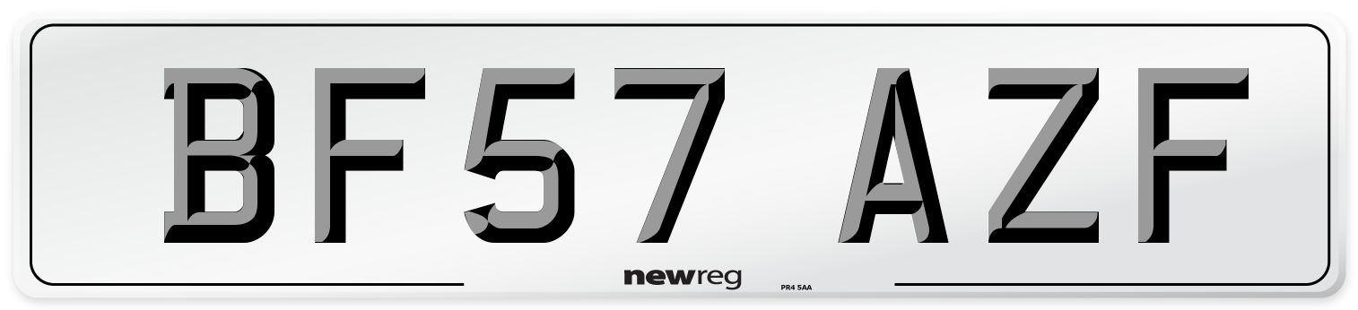 BF57 AZF Number Plate from New Reg